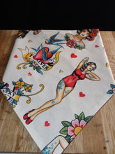 Load image into Gallery viewer, Sailor Jerry tattooed woman XL dogs bandana
