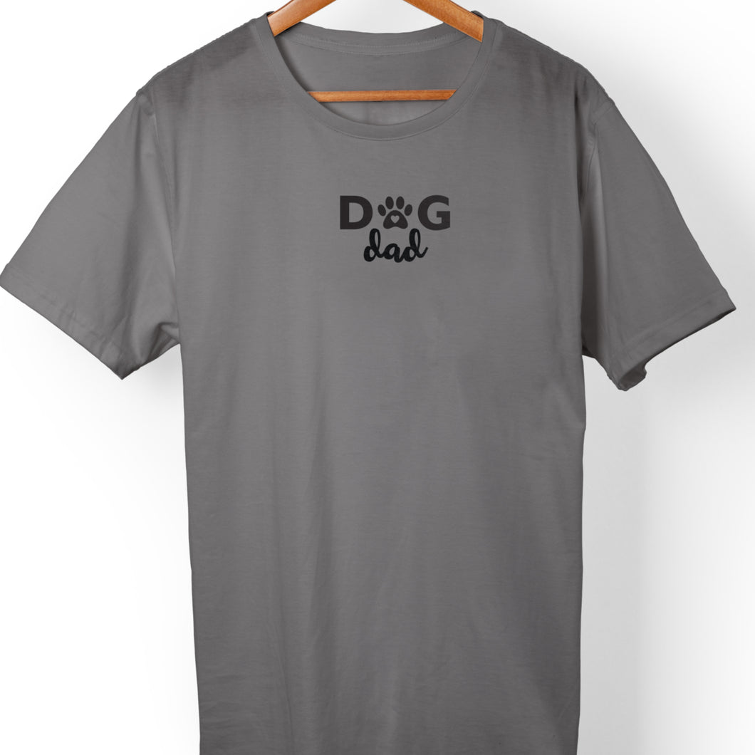 Short sleeve grey mens tshirt dog dad small to xxl