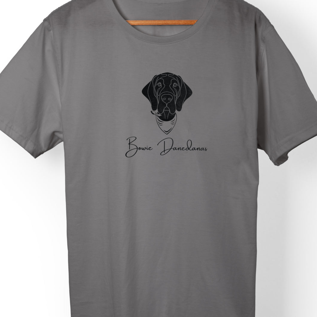 Short sleeve tshirt mens/womens bowiedanedanas logo zuma2 small-xxxl grey and pink