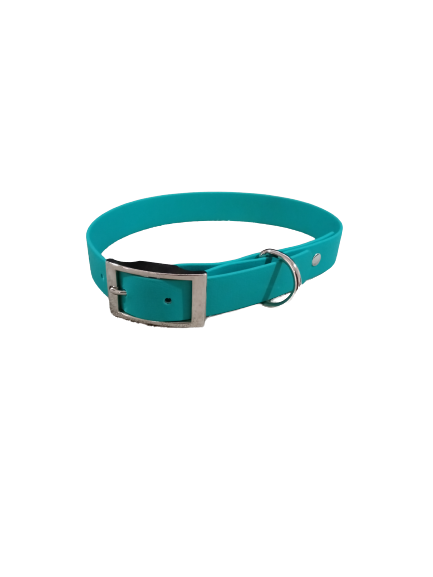 Biothane teal classic scooby replica collar 1in wide strap sm to xxl