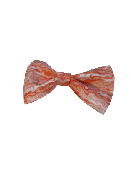 Peach marble bow tie small/med and xl