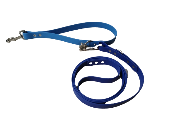 Pool blue traffic handle with 6ft detachable royal blue leash