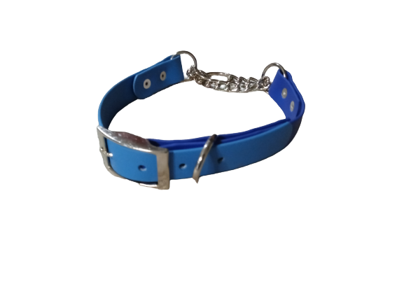 Pool blue and royal blue biothane martingale collar sm to xxl